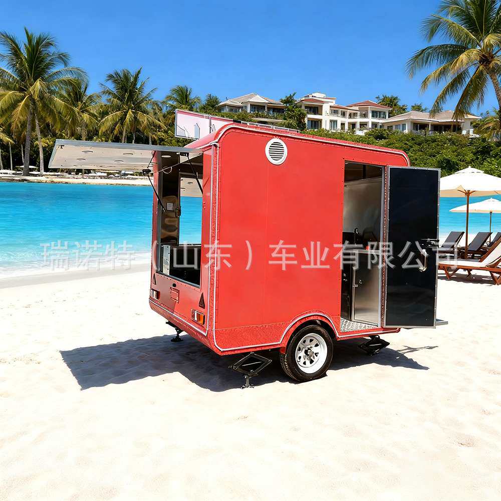 跨境移动户外商业街规划美食摆摊车多功能创业售卖小吃饮料餐车