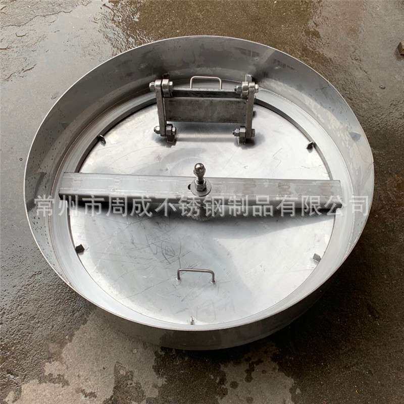 槽侧人孔不锈钢浆塔纸浆罐通风工程不锈钢侧人孔槽顶三连杆圆手轮
