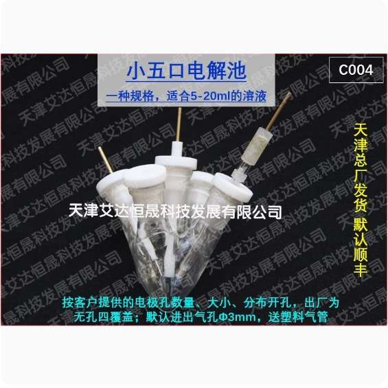 天津艾达恒晟 小五口电解池 C004 5-20ml适用 原厂直接发货