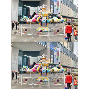 新款双层自控飞机设备游乐大型儿童游乐场设施广场公园旋转升降厂