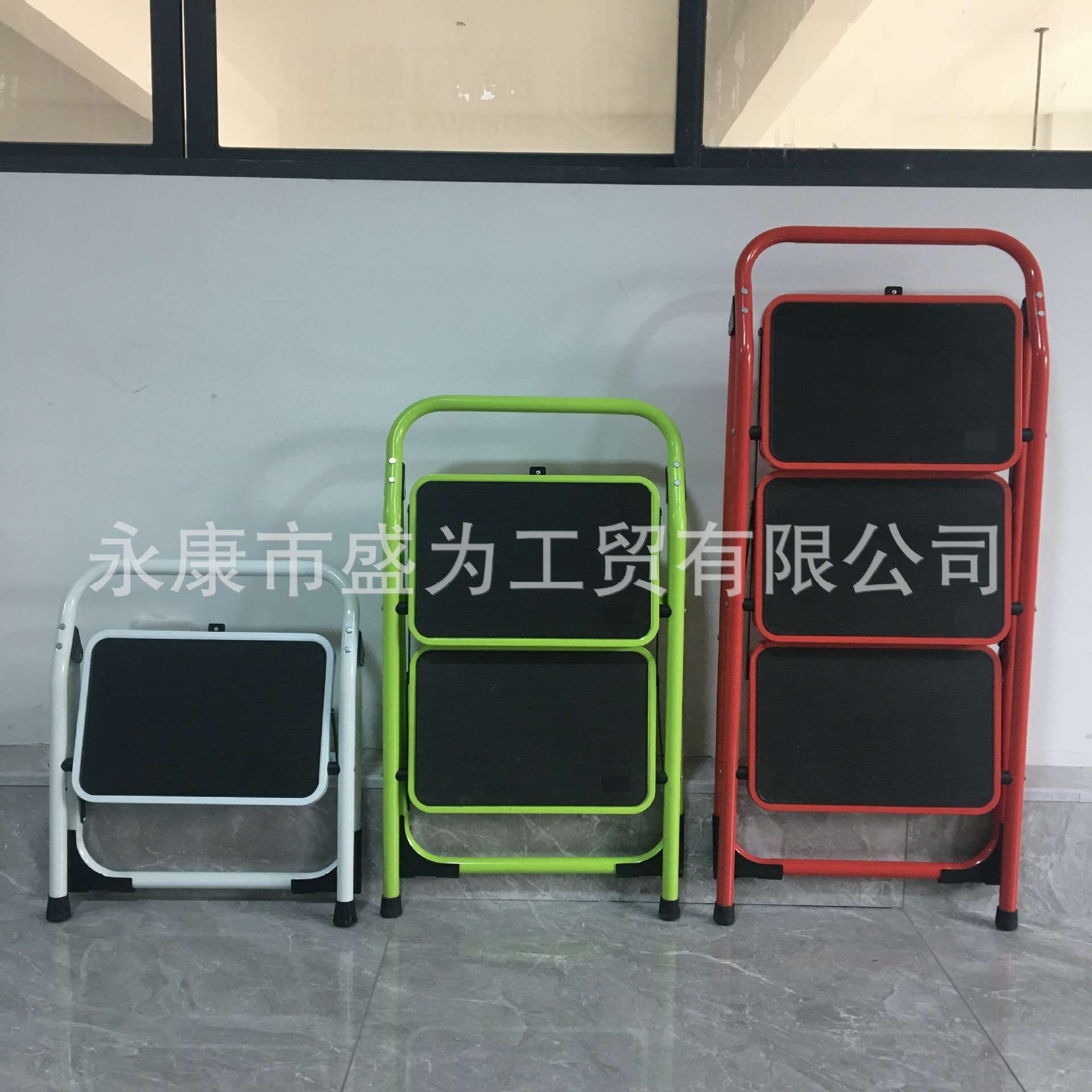 便携轻巧低扶手铁梯中梯家用折叠梯厨房用梯子阳台梯子室内登高梯