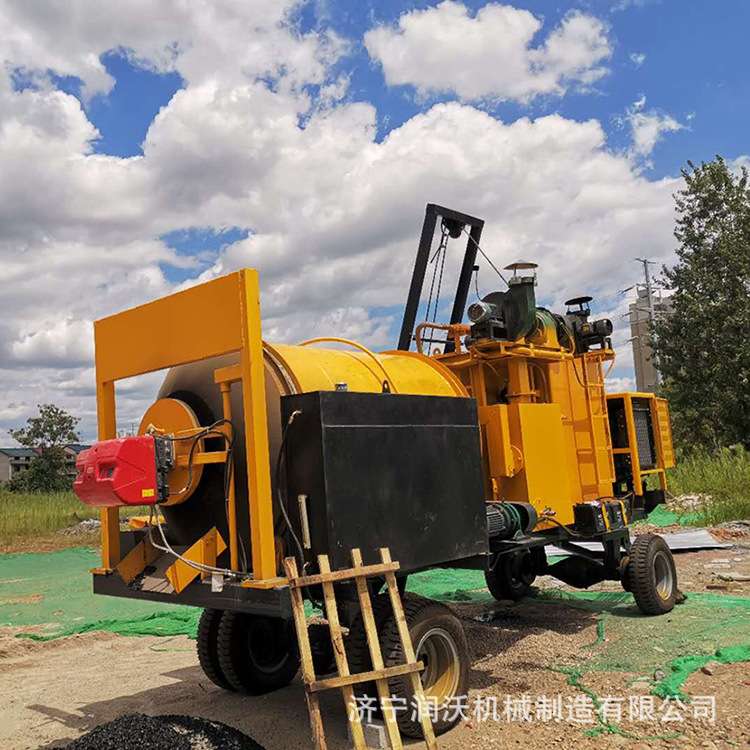 车载沥青混合料炒料机小型移动式沥青搅拌机固定式废旧沥青拌合机