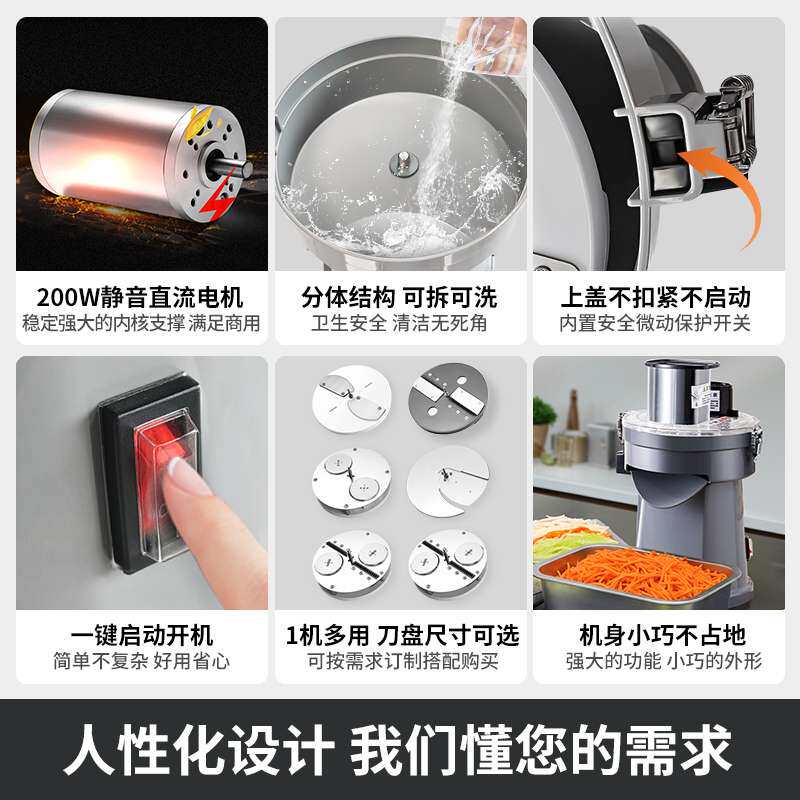 全自动土豆切丝机商用电动萝卜洋葱切丁片粒块食堂多功能切菜