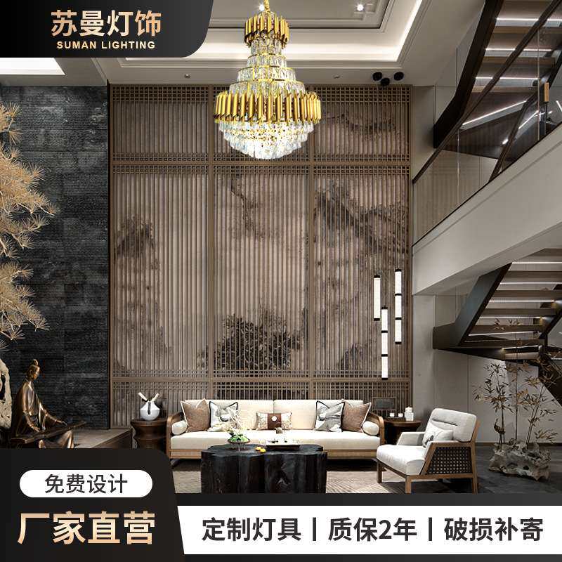 欧式水晶吊灯客厅led灯创意卧室餐厅顶灯别墅复式楼灯具装饰灯具