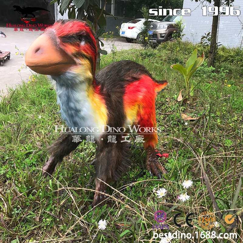 自贡华龙艺术设计 仿真鸭嘴龙粘毛产品恐龙模型产品 主题公园使用