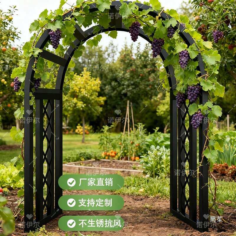 新款爬藤架拱门园艺拱门花架花园公园庭院别墅植物攀爬支架月季架