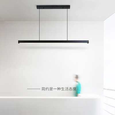 厅吊灯现代简约设计师办公室一字led北欧简单餐桌吧台长条灯具