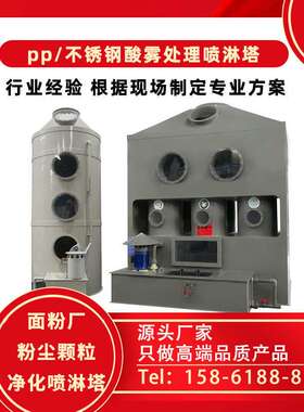 面粉厂粉尘专用吸附喷淋塔 净化塔 pp喷淋塔 除湿塔邦亿环保