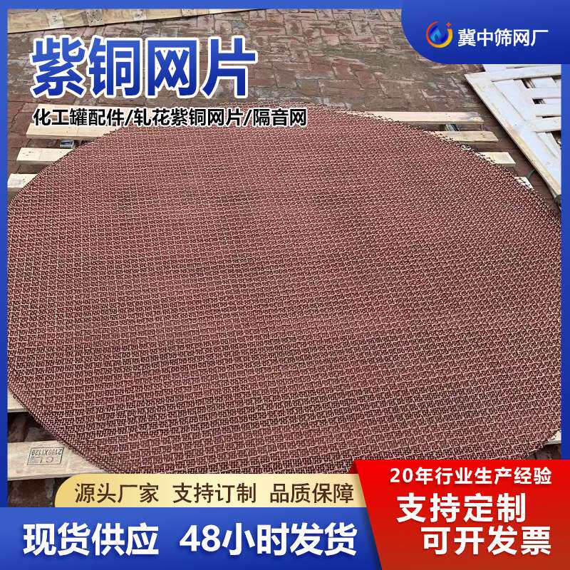 轧花编织紫铜丝网片化工罐配件反应釜过滤用网网格