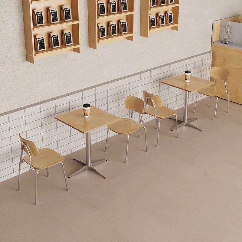 美式复古实木餐桌商用酒吧餐厅咖啡厅桌子餐饮桌椅海洋板方桌圆桌