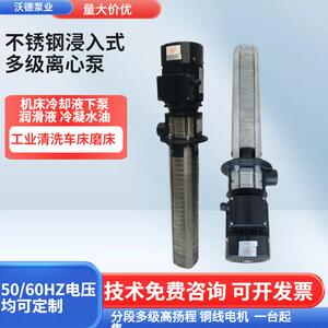供应惠沃德浸入式不锈钢液下泵YDL4-110/7立式多级机床冷却循环泵