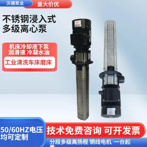 供应惠沃德浸入式不锈钢液下泵YDL4-110/7立式多级机床冷却循环泵