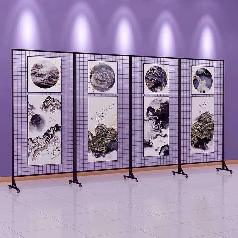 展会展览画展幼儿园作品折叠移动书画美术屏风摄影洞洞板展示架厂