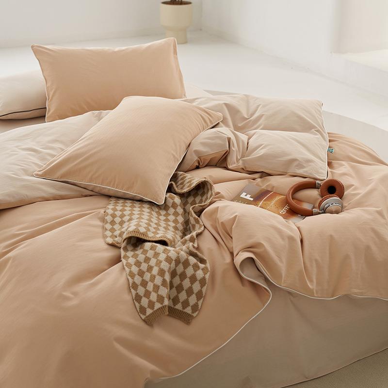 高端A类纯棉磨毛四件套 秋冬季亲肤提花糯感加厚床单被套裸睡床品