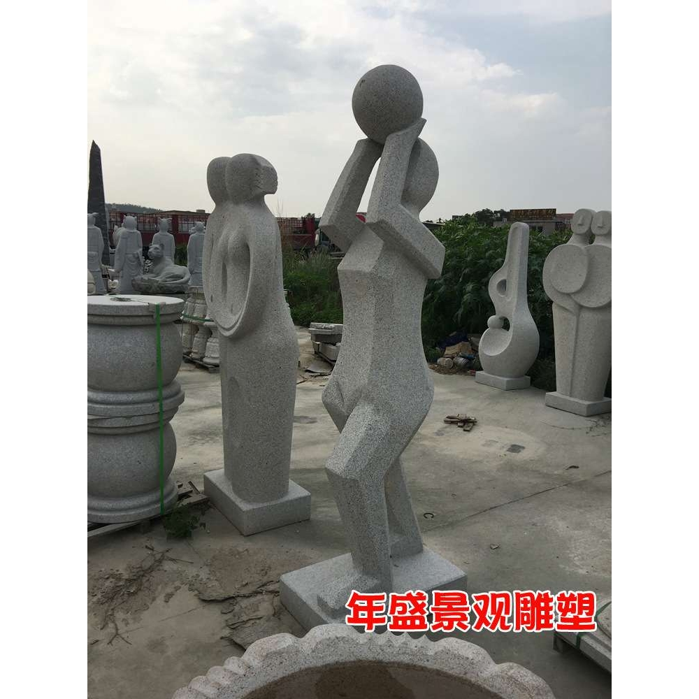 惠安石雕体育运动员雕塑人物雕刻　城市雕塑小品广场抽象艺术雕像