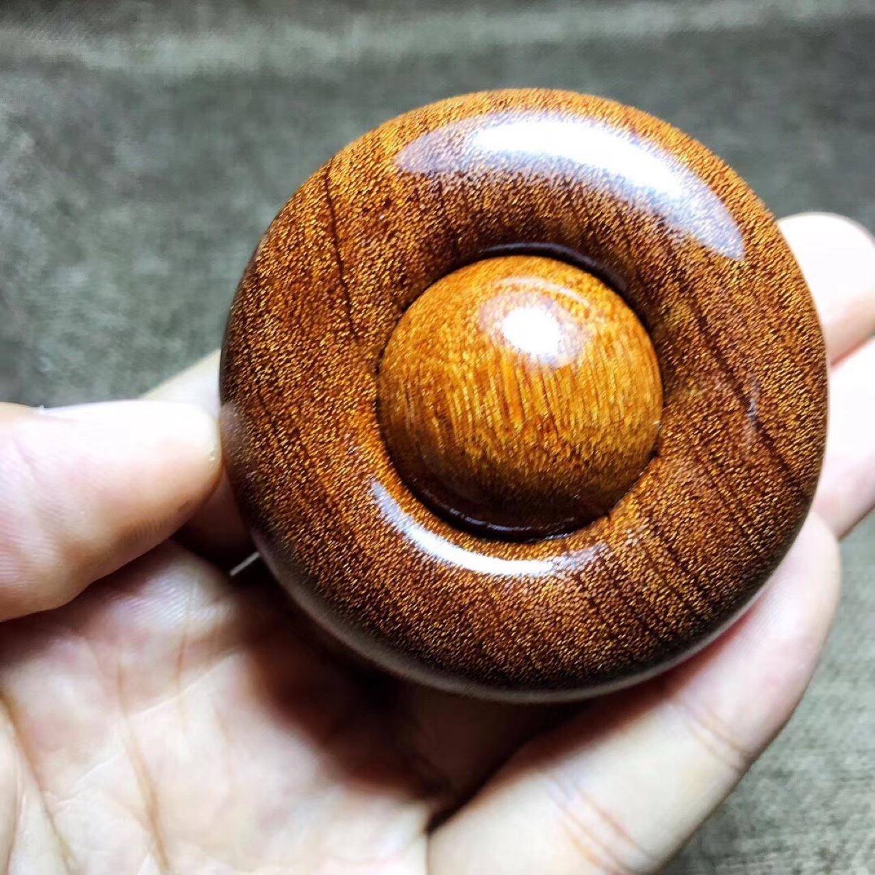 紫檀 崖柏时来运转把件实木手把件木质把玩件乌木转转珠 厂家直销