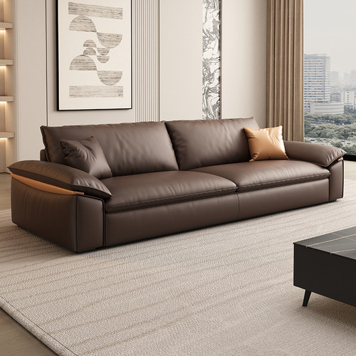 老板办公室办公真l皮沙发接待会客商务休闲简约茶几茶台一体式组