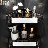 免打孔淋浴房厕所双层转角架角篮收纳三角置物架浴室不锈钢卫生间