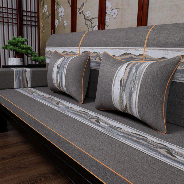 椅子防滑实木红木沙发坐垫古典中式棉麻海绵垫123客厅定制沙发垫