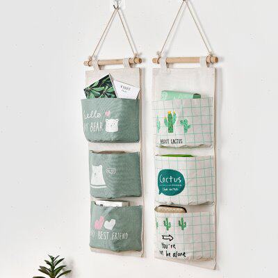 挂式收纳袋子收纳袋墙上宿舍手机收纳挂袋寝室布艺可爱门后袋杂物