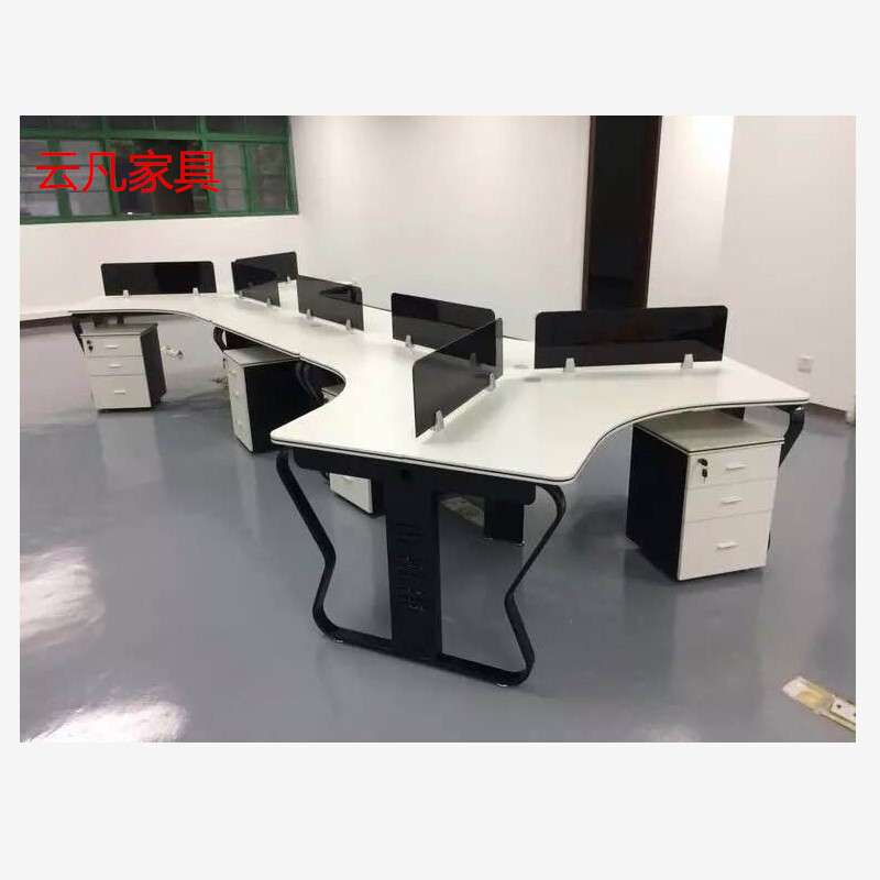 办公家具电脑办公桌2人位组合职员简约现代4/6人位屏风办公桌