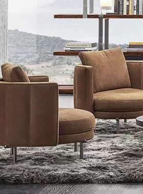 意大利 意式极简单人洽谈椅休闲椅TORII客厅别墅设计师沙发椅