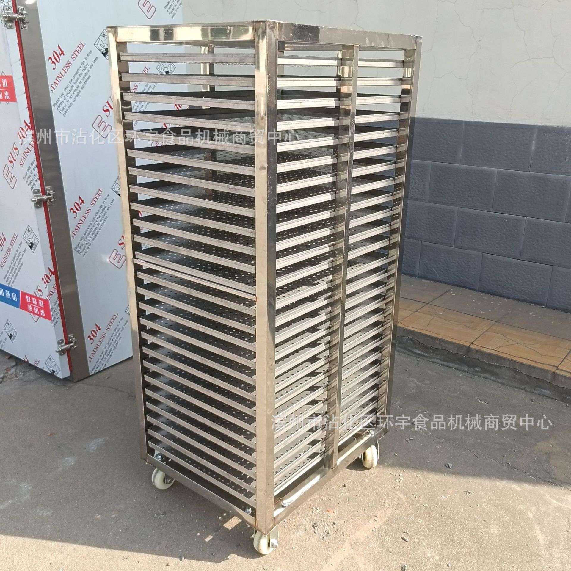 供应威海海参淡干晾晒架子食品水产冷冻轮子推车 耐温架子
