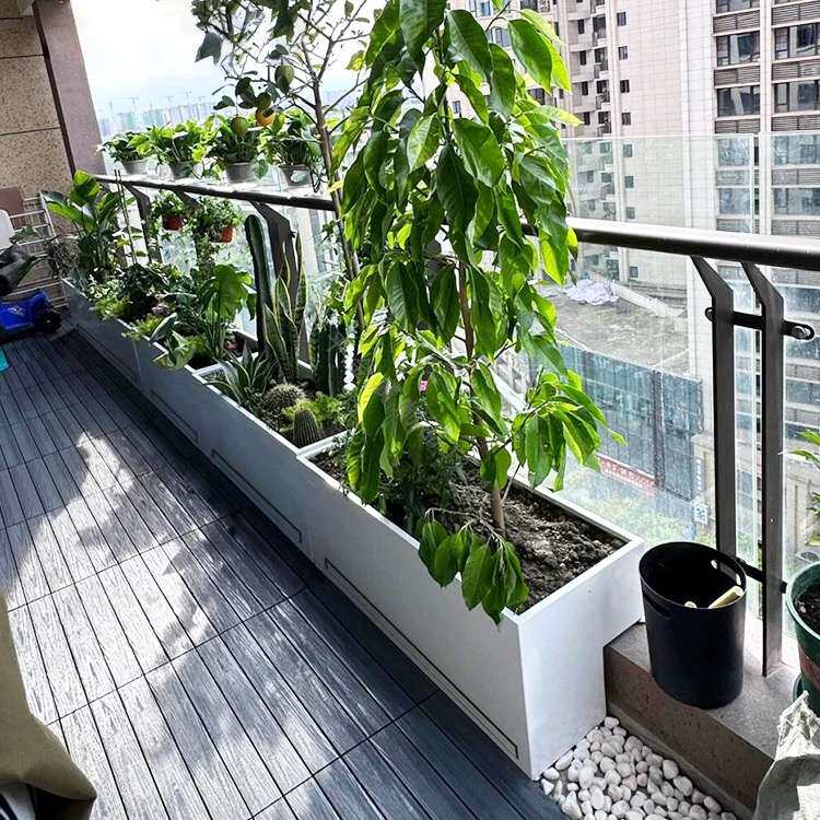 不锈钢花箱接水盘室内阳台花箱楼顶露台庭院组合种植台阶花池