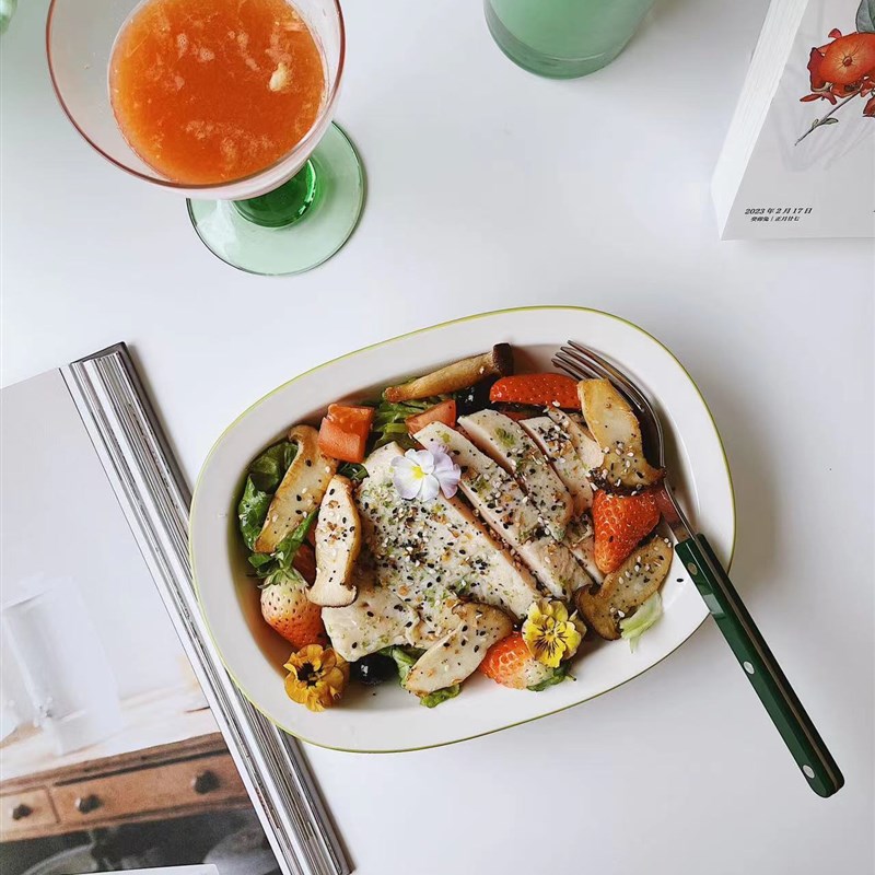 汤盘长方a盘家用2022新款陶瓷深盘菜盘高级感装鱼盘子