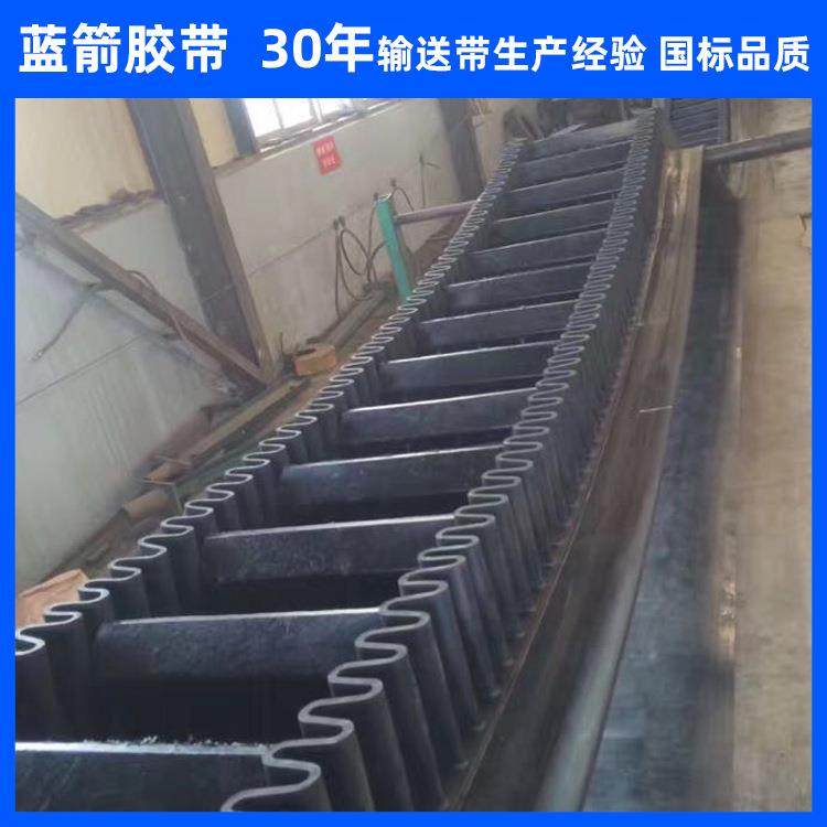 河北蓝箭供应火电厂用阻燃难燃煤炭挡边大倾角输送带齿状裙边带