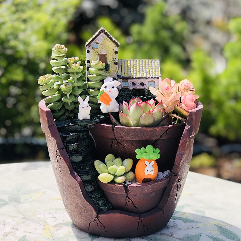 新奇创意a空中花园多肉拼盘生日礼物办公室桌面摆件覆古风新款花
