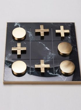 意式极简轻奢九宫格旗盘摆件现代软装样板间客厅茶几家居饰品配搭