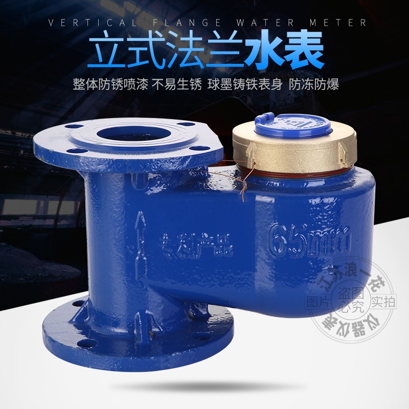 上进下出机械水表工业自来水法兰竖立式工业用Vdn100垂直