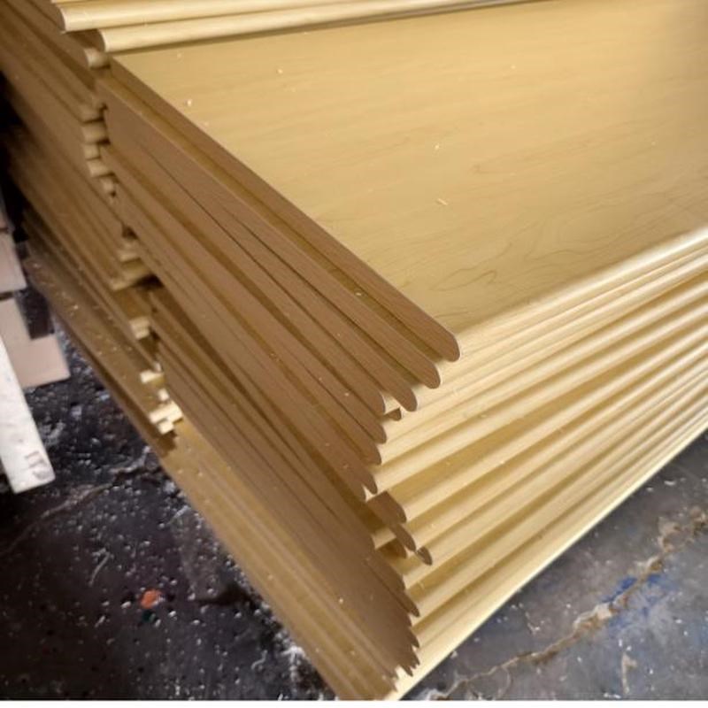 防火板台面桌面办公桌面板弯曲鸭嘴巴弯曲板木纹灰W白色尺寸加工