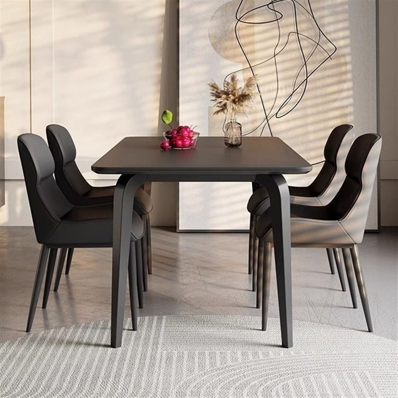 餐桌椅岩板餐桌组合现代简约新款C家用小户型饭桌长方形桌子意式