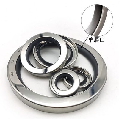 进口黄色不锈钢油封轴径50-80干磨聚四氟PTFE轴封不锈钢骨架油封