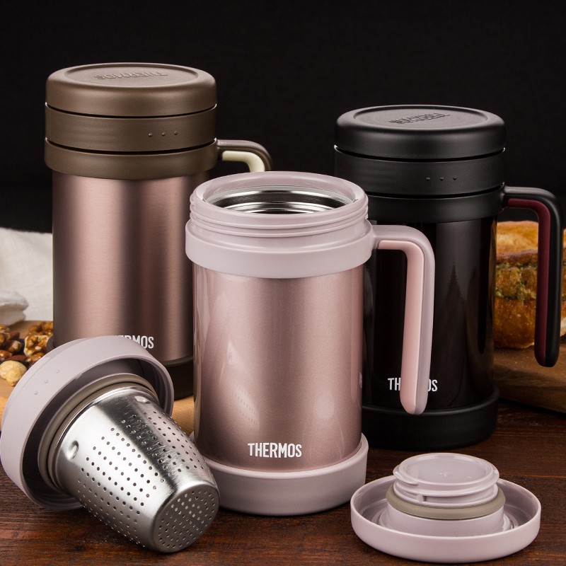 膳魔师保温杯办公泡茶杯带把手带茶漏带过滤网马克杯TRCMF-500ml
