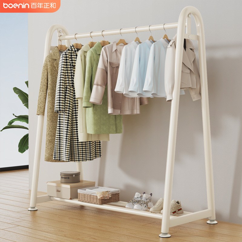 新款晾衣架落地家k用晒衣架阳台卧室挂衣架子简易室内单杆式加粗