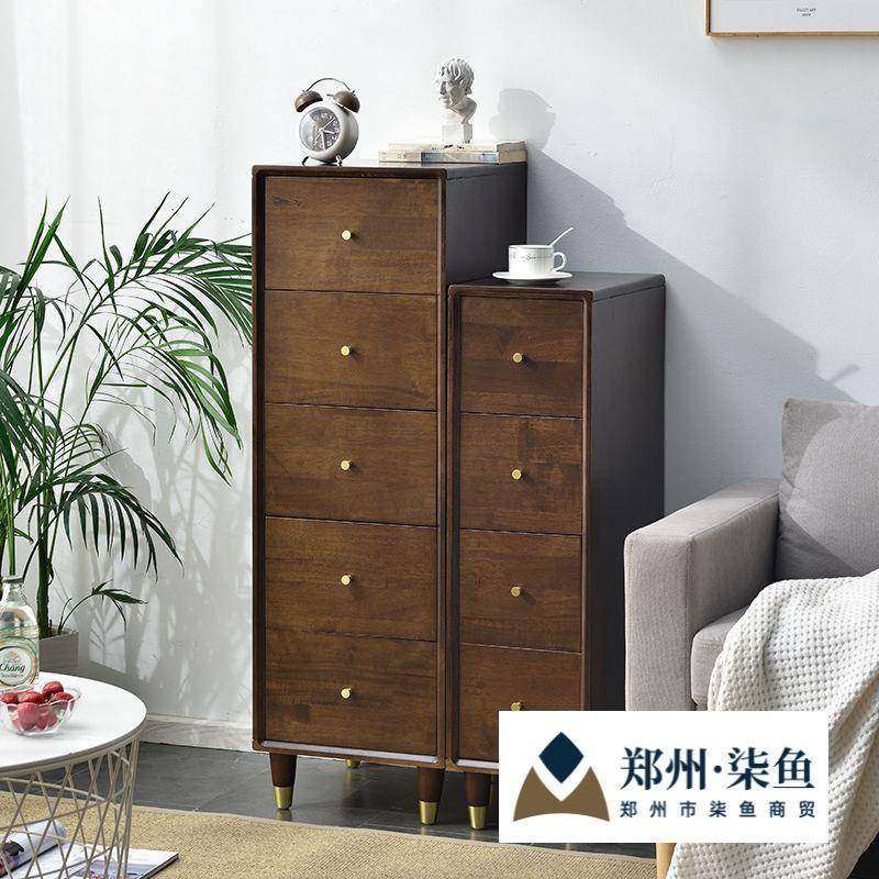 轻奢法式夹缝收纳柜实木斗柜窄柜子抽屉式储物柜卧室床头缝隙边柜