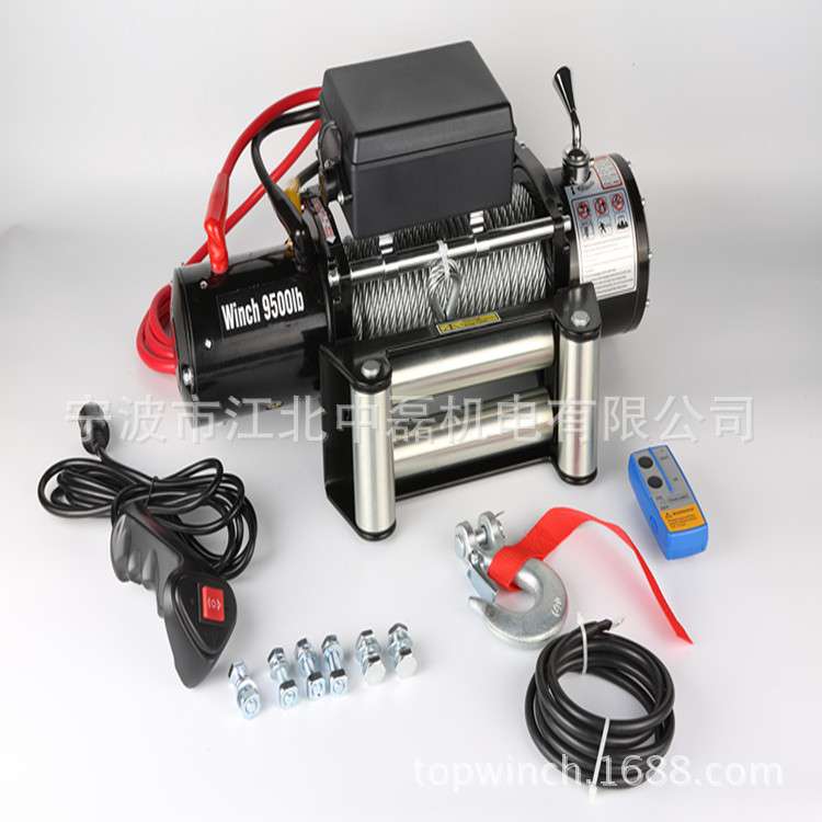 厂家生产牵引机12v9500lb4X4越野车电动绞盘汽车绞盘起吊机车载