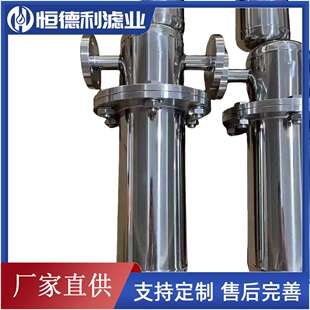 不锈钢压缩空气过滤器 法兰式气体精密过滤器 除菌过滤器