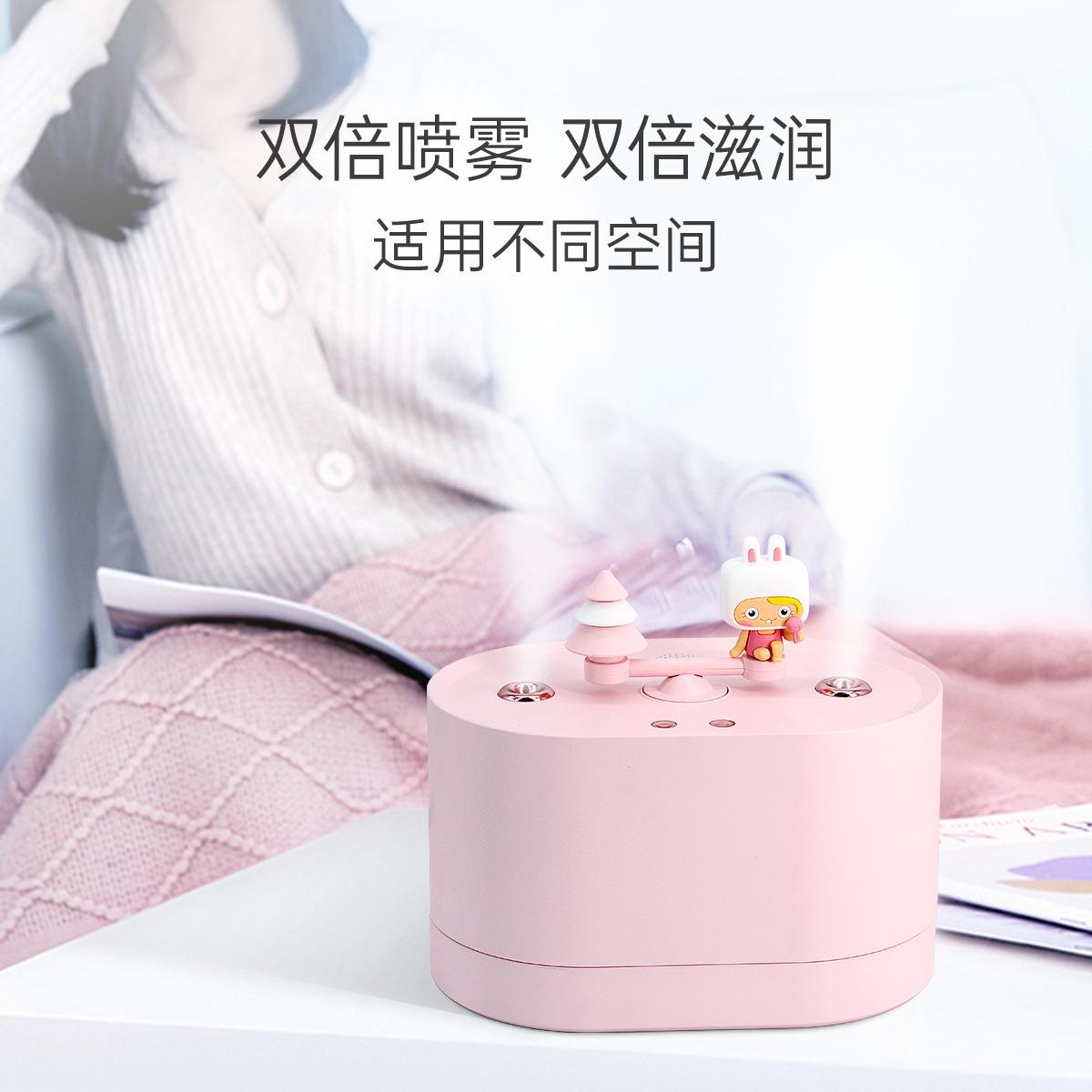 音乐盒加湿器大雾量几何乐队空气净化补水音乐夜灯无线小型加湿器