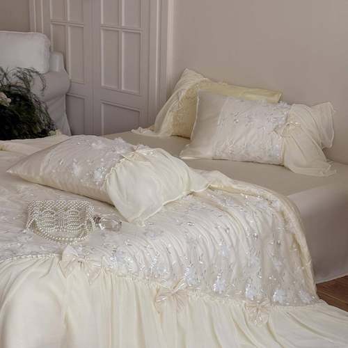 2025夏季新款兰精天丝小清新公主风蝴蝶结家用床上用品夏被四件套