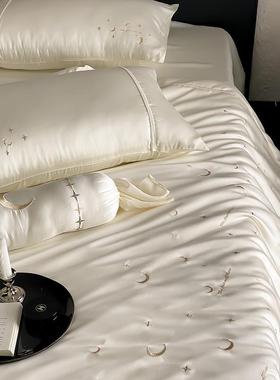 【星月神话】60支LF级兰精天丝刺绣四件套夏季莱赛尔丝滑裸睡被套