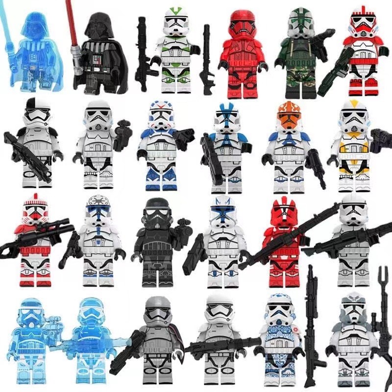 绝版稀有星球大战系列q小人仔克隆人偶士兵机甲第三方拼装积木玩