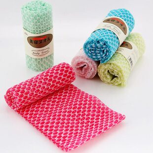 洗澡巾后背长条柔软薄款冲巾韩国正品淋浴花起泡网创意拉搓背条凉