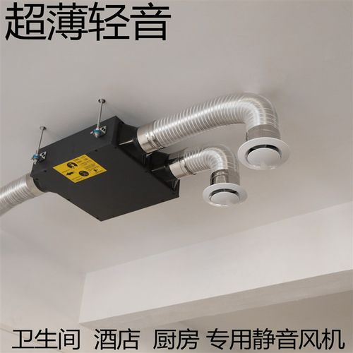 超静音一拖二管道抽风机强力超薄家用卫生L间排气扇商用酒店排风