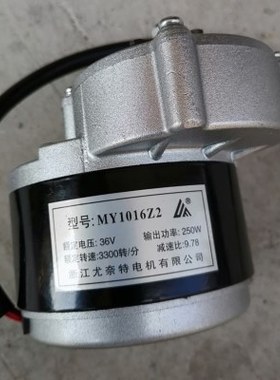 尤奈特永磁直流有刷减速电机MY1016Z3-250W36V 电动三轮车配件