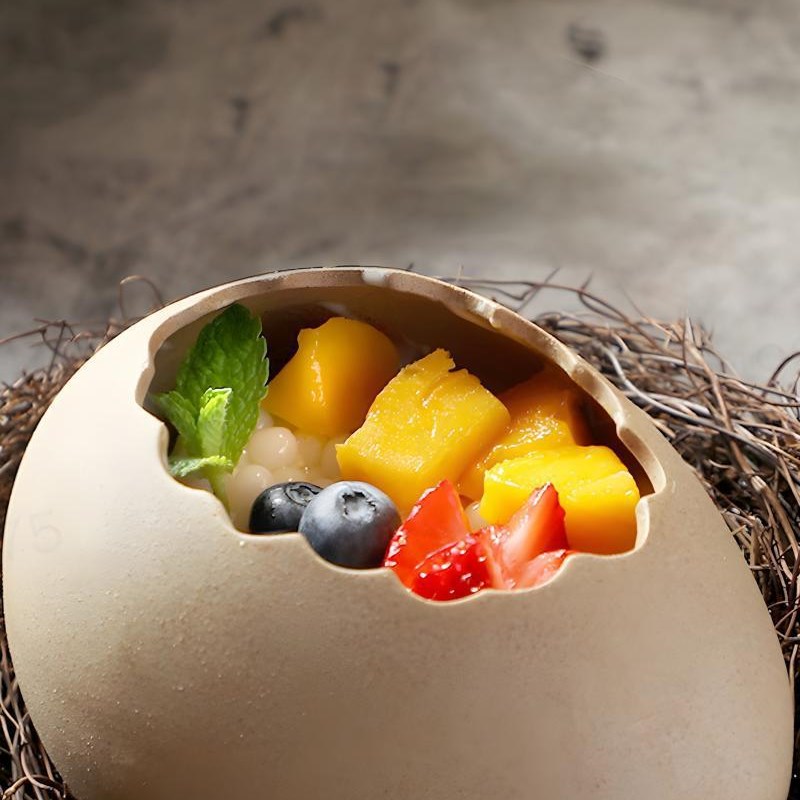 鸟窝餐具b分子冷饮烧烤创意菜甜品意境特色陶瓷碗料理蒸蛋餐厅鸡