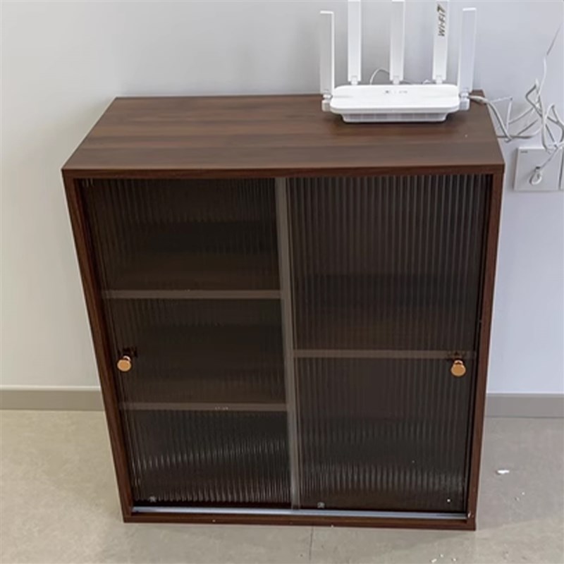 胡桃木色实木书柜m自由组合柜电视柜矮柜置物架落地书架储物柜